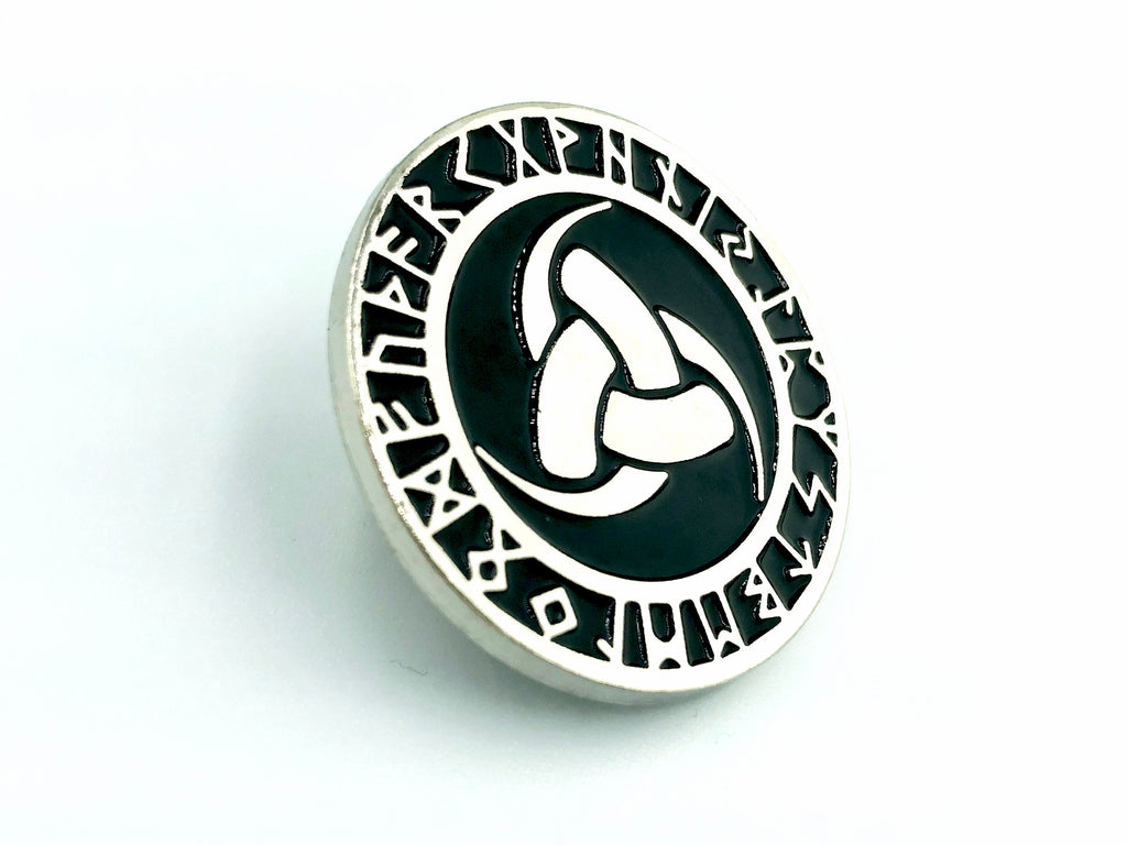 The Triple Horn of Odin The Horn Triskelion Norse Rune Viking Silver Metal Pin Badge Brooch