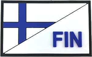 Finland Finnish Diagonal FIN Flag Tactical PVC Airsoft Paintball Cosplay Team Patch