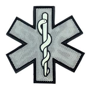 Star of Life Paramedic Medic Glow in the Dark Airsoft Paintball PVC Morale Team Patch