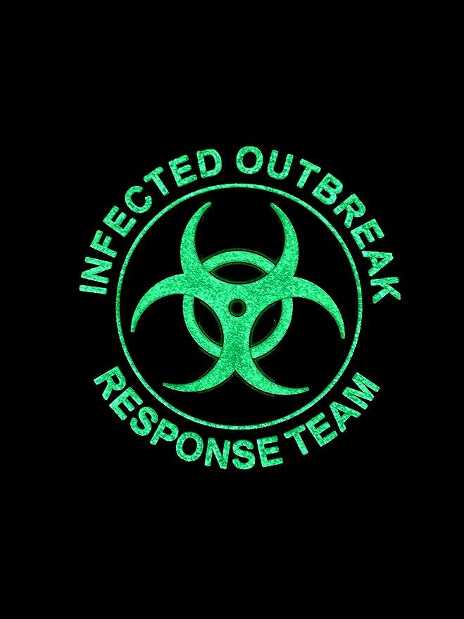 Zombie Infected Outbreak Response Team Glow in The Dark European Countries PVC Airsoft Paintball Morale Patch