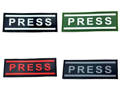 PRESS Journalist Photographer Airsoft Paintball PVC Morale Cosplay Patch