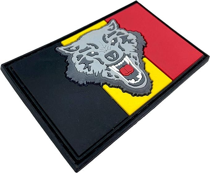 Belgium Belgian Belgique Wolf Flag Airsoft Paintball PVC Morale Cosplay Team Patch