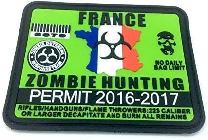 International Countries Zombie Hunting Permits PVC Tactical Airsoft Paintball Morale Patch