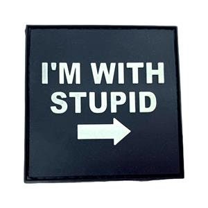 I'm with Stupid Tactical PVC Airsoft Paintball Morale Patch
