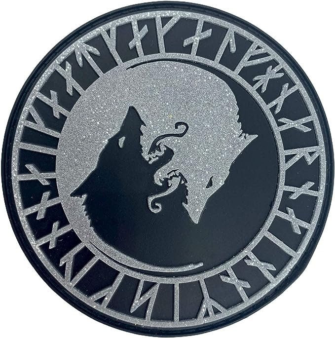 Viking Wolf Geri and Freki Norse Rune PVC Airsoft Paintball Cosplay Morale Patch