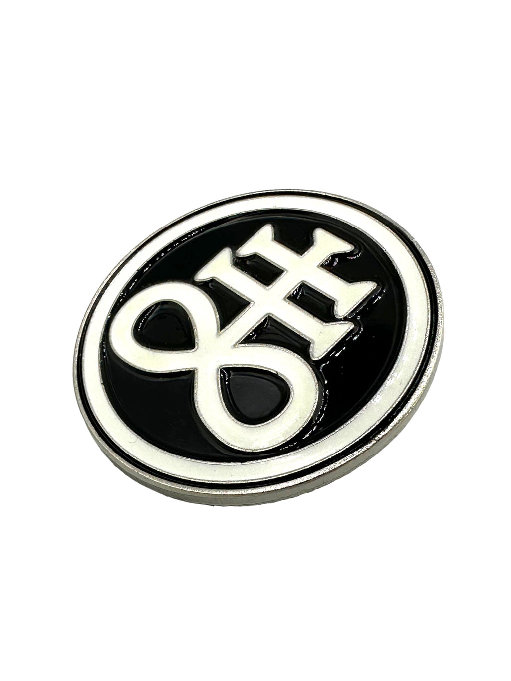 The Leviathan Cross Satan Cross Black Glow in the Dark Metal Pin Badge Brooch