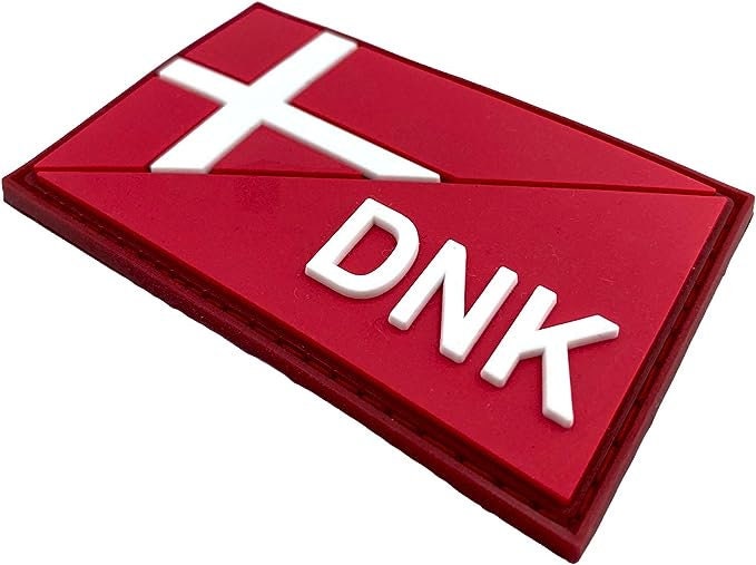 Denmark Danish Diagonal DNK Flag Tactical PVC Airsoft Paintball Cosplay Team Patch