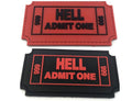 Hell Admit One 666 Ticket Tactical Airsoft Paintball PVC Morale Biker Patch