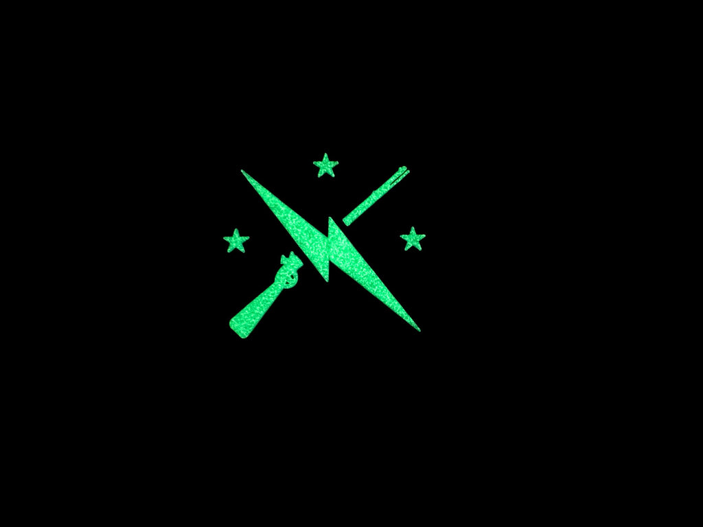 Commonwealth Minute Men Glow in The Dark Lightning Bolt Flag Airsoft Paintball PVC Morale Fan Patch