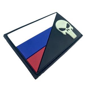 Russia Russian Pоссия Skull Glow in the Dark Flag Airsoft Paintball PVC Morale Cosplay Patch