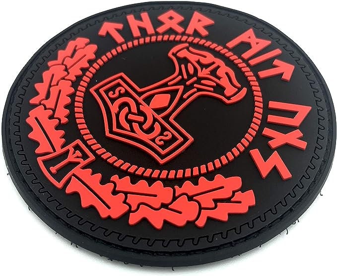 Thor's Hammer Mjolnir Norse Rune Viking PVC Airsoft Paintball Morale Patch
