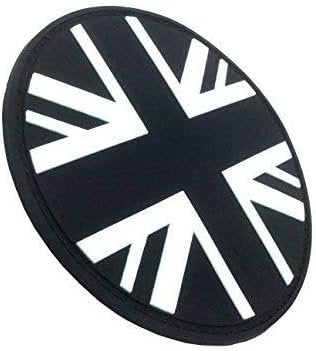 Black Subdued Round Union Jack Cosplay PVC Airsoft Paintball Morale Biker Patch