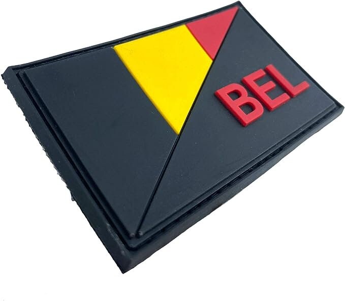 Belgium Belgian Diagonal BEL Flag Tactical PVC Airsoft Paintball Cosplay Team Patch