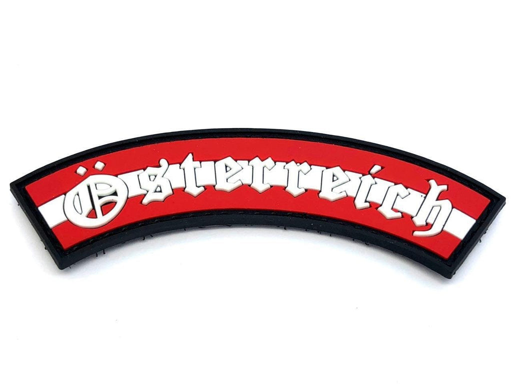 Österreich Austria Austrian Glow in the Dark Arch Flag PVC Airsoft Paintball Morale Shoulder Patch