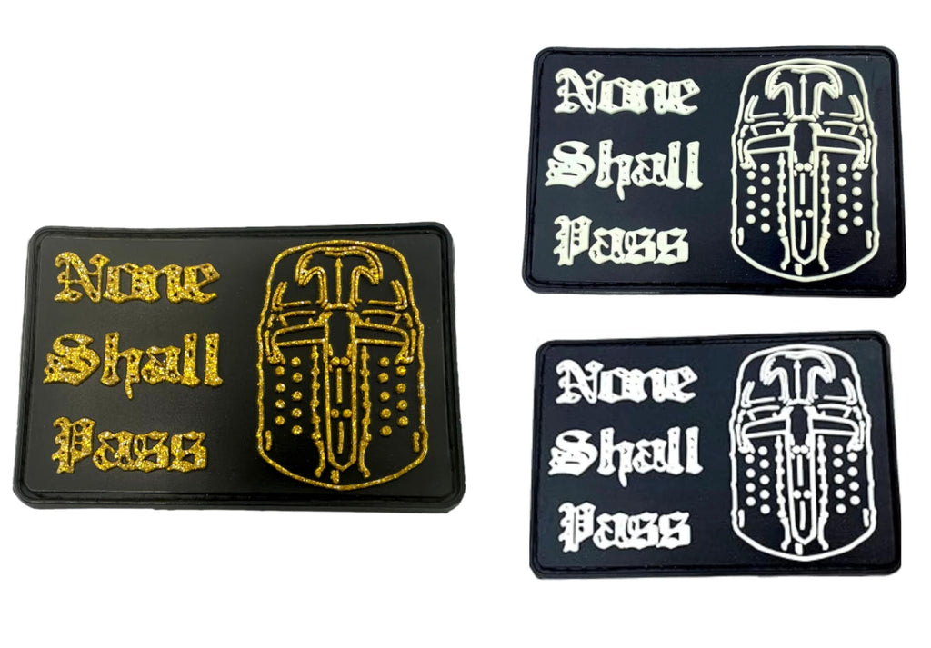 None Shall Pass Holy Grail Knight Airsoft Paintball PVC Morale Cosplay Patch