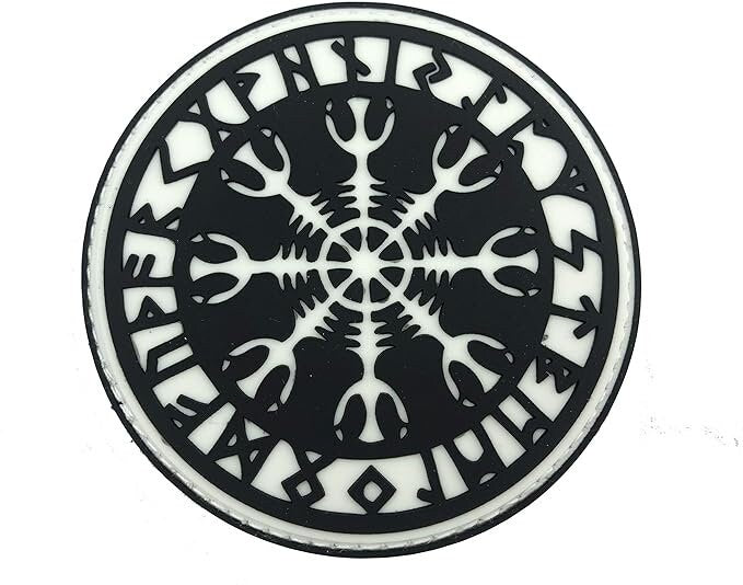 Aegishjalmr Viking Helm of Awe Terror Protection Norse Rune Viking PVC Airsoft Paintball Cosplay Patch