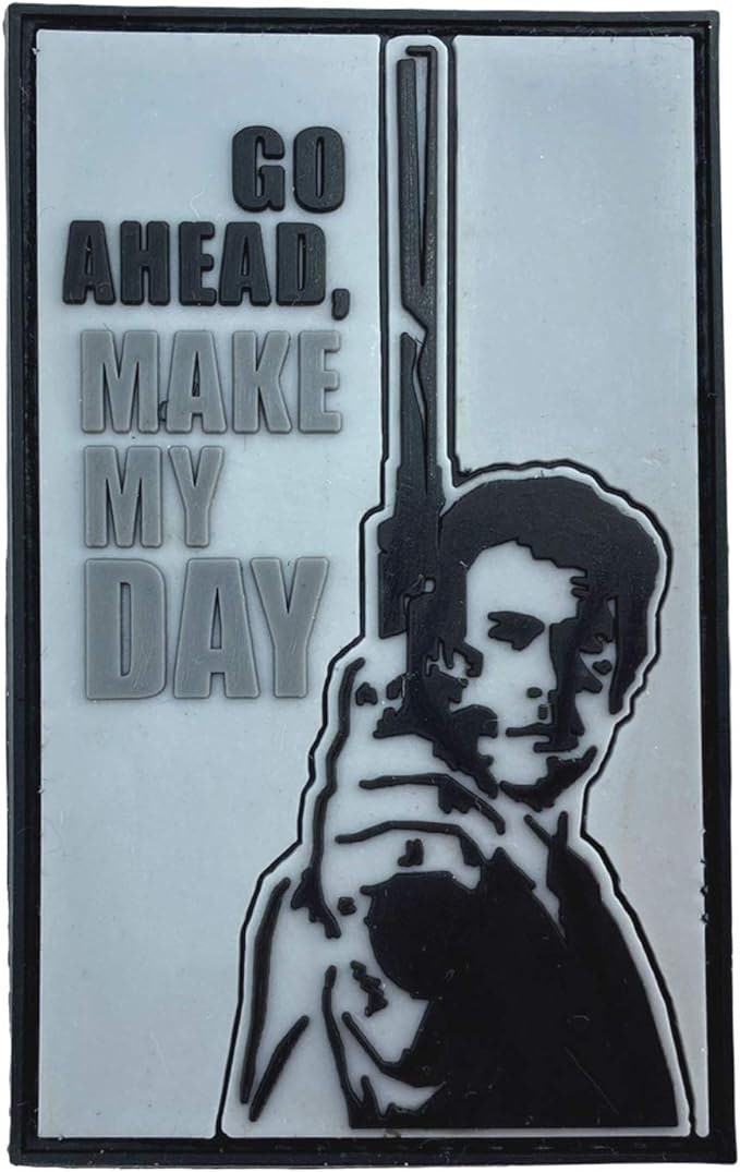 Go Ahead, Make My Day Airsoft Paintball PVC Morale Fan Patch