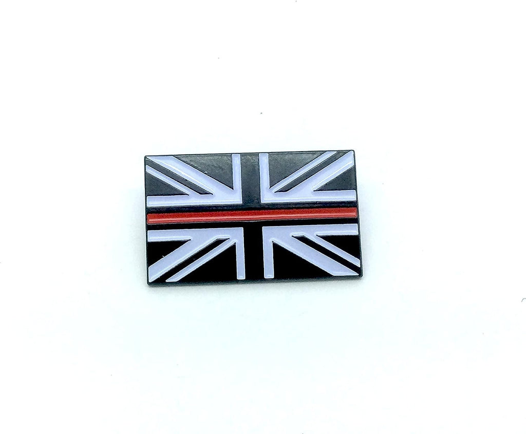 Thin Red Line Union Jack Fire Service Metal Pin Badge Brooch