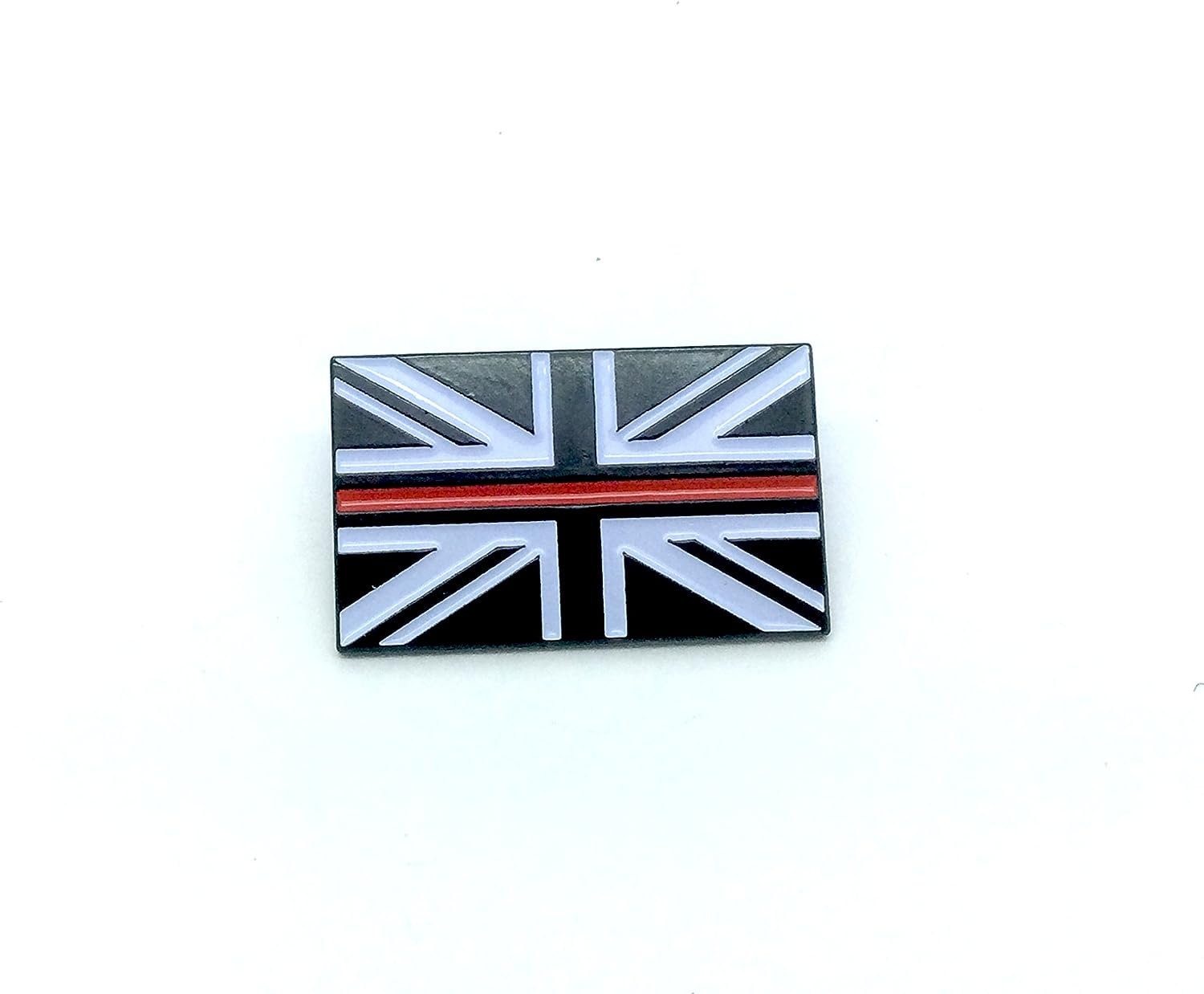 Thin Red Line Union Jack Fire Service Metal Pin Badge Brooch