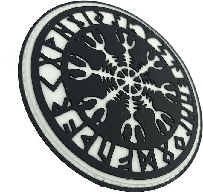 Aegishjalmr Viking Helm of Awe Terror Protection Norse Rune Viking PVC Airsoft Paintball Cosplay Patch