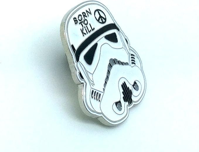 Stormtrooper Helmet Born To Kill Metal Pin Cosplay Fan Badge Brooch