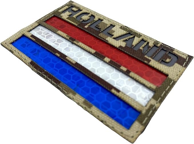 Holland Netherlands Reflective Camouflage Flag Tactical Laser Cut Airsoft Paintball Field Patch