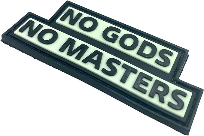 No Gods No Masters Glow in the Dark PVC Airsoft Paintball Cosplay Morale Patch