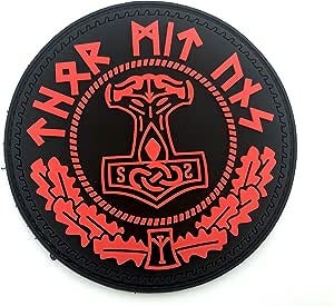 Thor's Hammer Mjolnir Norse Rune Viking PVC Airsoft Paintball Morale Patch