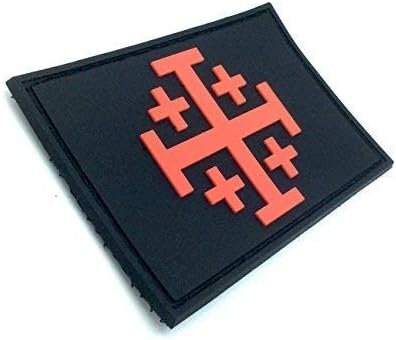 Jerusalem Cross Knights Templar PVC Airsoft Paintball Morale Patch