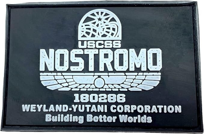 USCSS Nostromo Alien Weyland Yutani Building Better Worlds Airsoft Paintball PVC Morale Sci Fi Patch