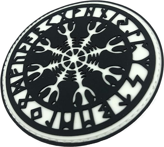 Aegishjalmr Viking Helm of Awe Terror Protection Norse Rune Viking PVC Airsoft Paintball Cosplay Patch