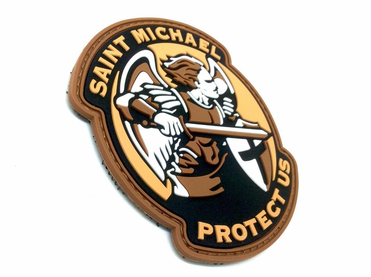 Saint Michael Protect Us Crusader Knights Templar PVC Airsoft Paintball Morale Patch