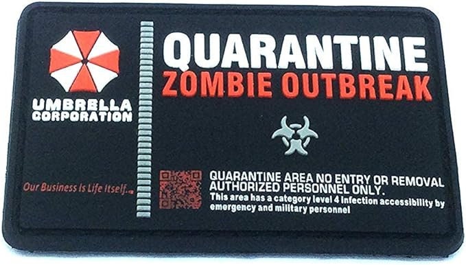 Umbrella Corporation Infected Quarantine Zombie Outbreak Airsoft PVC Morale Fan Sci Fi Patch