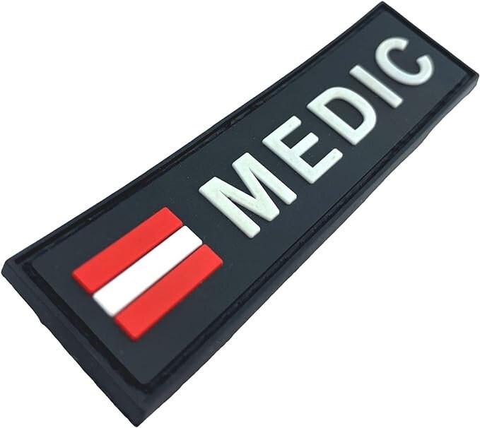 Austria Austrian Österreich Flag Medic Glow in The Dark Airsoft PVC Morale Cosplay Patch