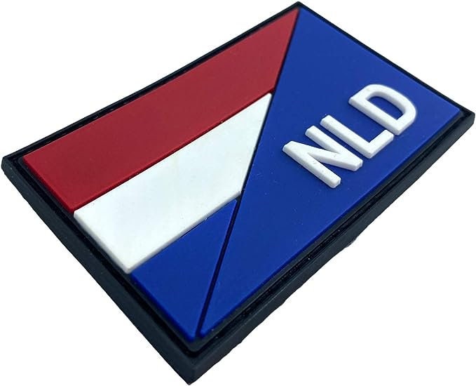 Holland Netherlands Diagonal NLD Flag Tactical PVC Airsoft Paintball Cosplay Team Patch