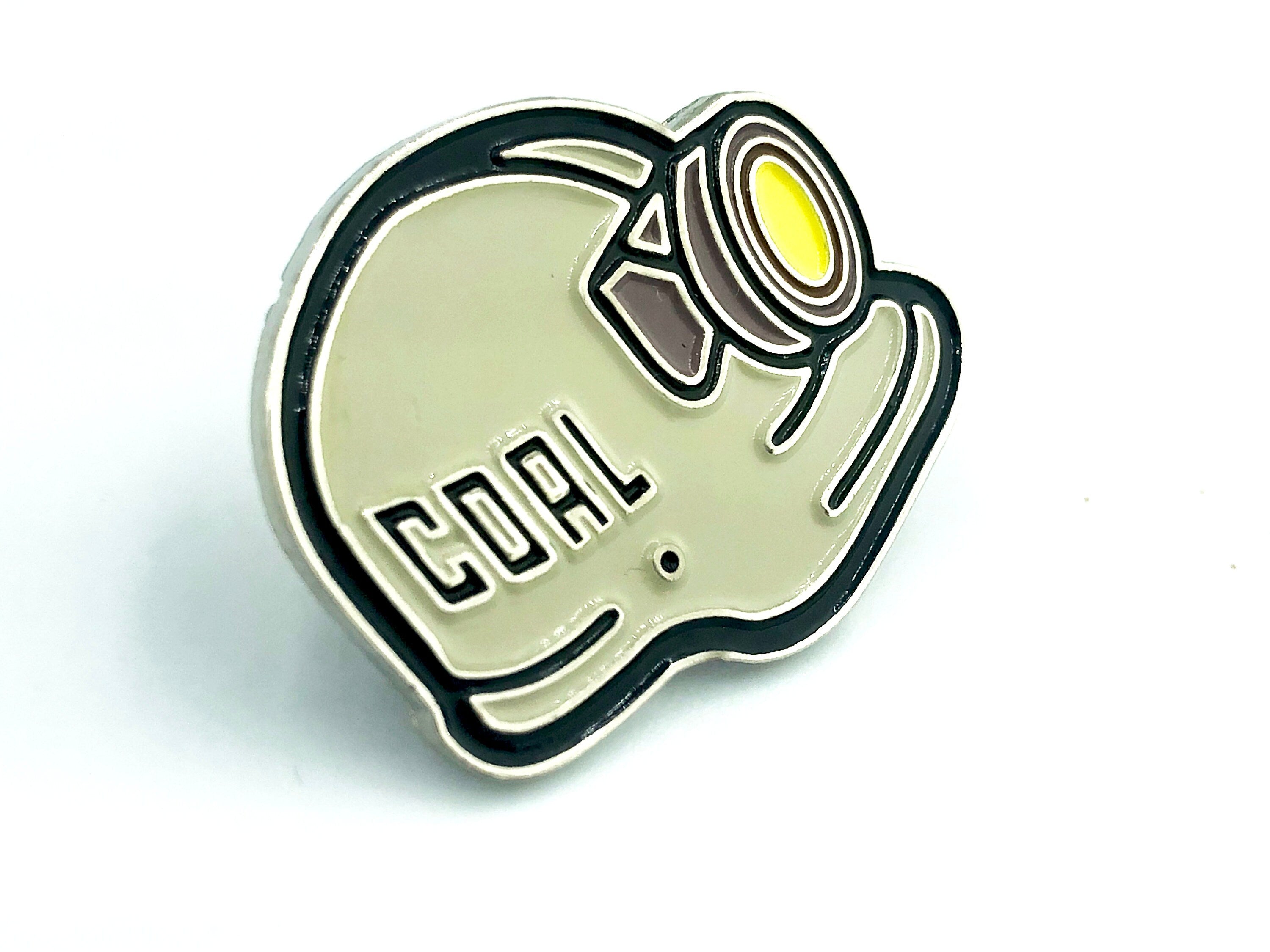 Coal Miners Hard Hat Cap Lamp Mining Tribute Metal Pin Badge Brooch