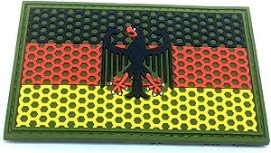 German Germany Deutsch Deutschland Mesh Crest Flag Airsoft Paintball PVC Morale Team Patch