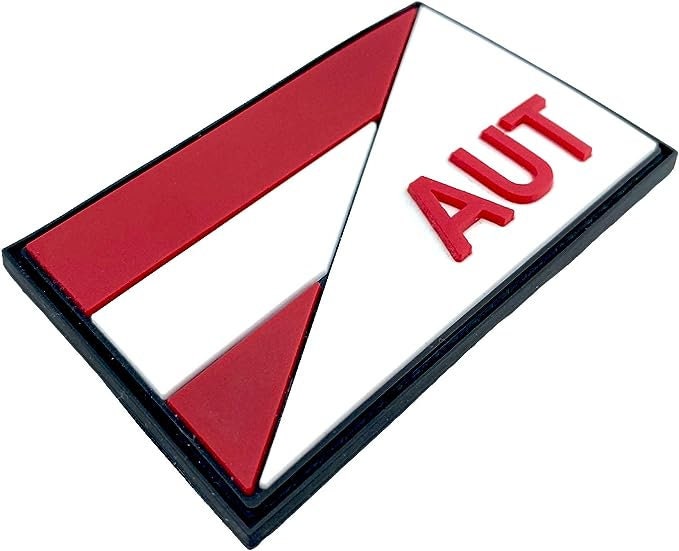 Austria Austrian Diagonal AUT Österreich Flag Tactical PVC Airsoft Paintball Cosplay Team Patch