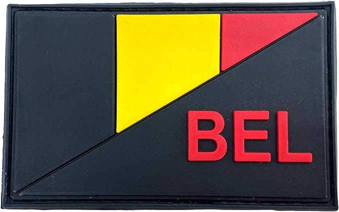 Belgium Belgian Diagonal BEL Flag Tactical PVC Airsoft Paintball Cosplay Team Patch