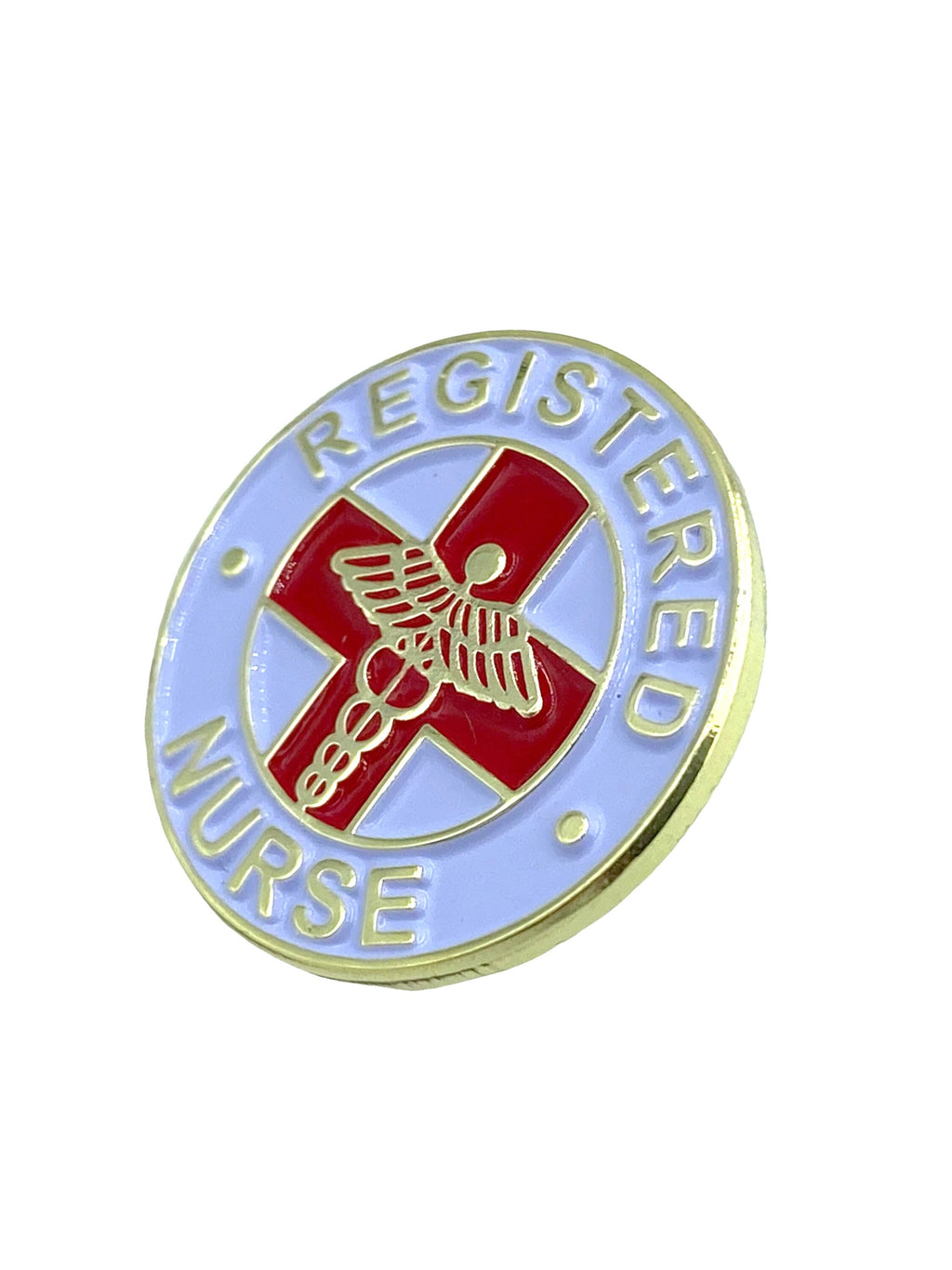 Registered Nurse Paramedic Medic Red Round Lapel Pin Badge Brooch