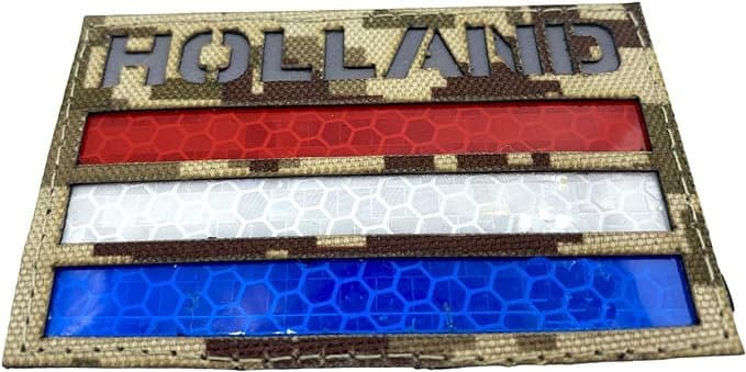 Holland Netherlands Reflective Camouflage Flag Tactical Laser Cut Airsoft Paintball Field Patch