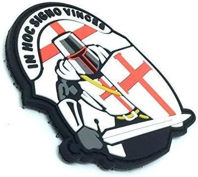 Crusader 'In Hoc Signo Vinces ' Knights Templar Airsoft Paintball PVC Morale Patch