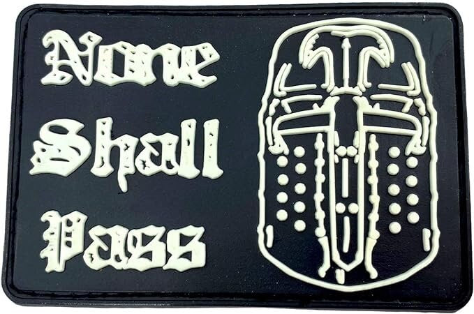 None Shall Pass Holy Grail Knight Airsoft Paintball PVC Morale Cosplay Patch
