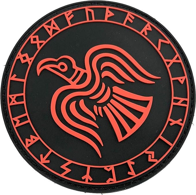 Odin's Raven Norse Rune Viking PVC Airsoft Paintball Morale Patch