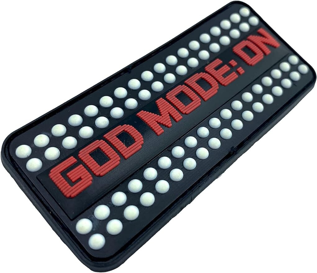 God Mode ON Glow in the Dark Tactical Airsoft Paintball PVC Morale Patch