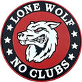 Lone Wolf No Clubs Biker PVC Airsoft Paintball Cosplay Morale Patch