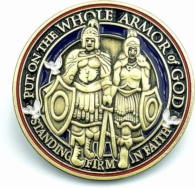 10 Pack Collection Put on the Full Armor of God Masonic Mason Cosplay Metal Pin Badge Brooch in Gift Box