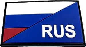 Russia Russian Diagonal RUS Flag Tactical PVC Airsoft Paintball Cosplay Team Patch