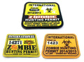 International Zombie Hunting Permit No Limit Airsoft PVC Morale Cosplay Patch