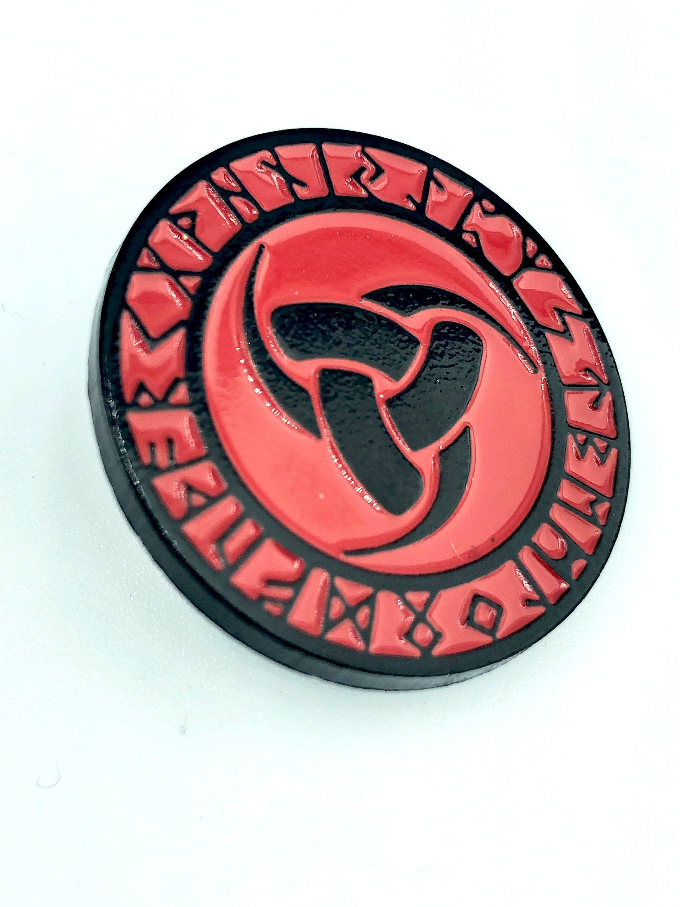 The Triple Horn of Odin The Horn Triskelion Norse Rune Viking Red Metal Pin Badge Brooch